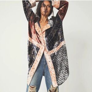 Free People Multicolor Velvet Jacket
